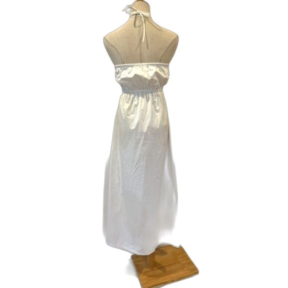 Mikoh Resort White Midi Dress Halter Drawstring Cut Out Size 1/Small Summer - Picture 4 of 9